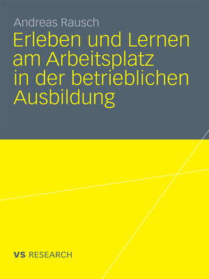 cover image of Erleben und Lernen am Arbeitsplatz in der betrieblichen Ausbildung